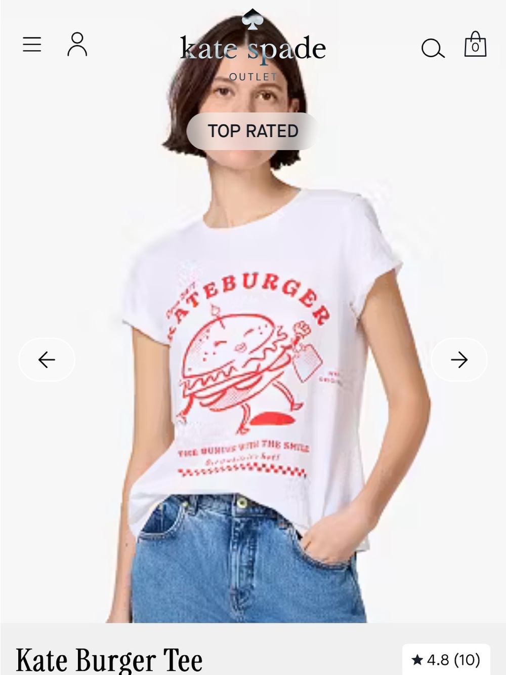 kate spade 'Kate Burger' Graphic Tee